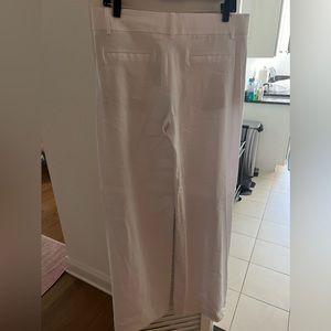 Alice and Olivia White Linen Wide-leg Trousers